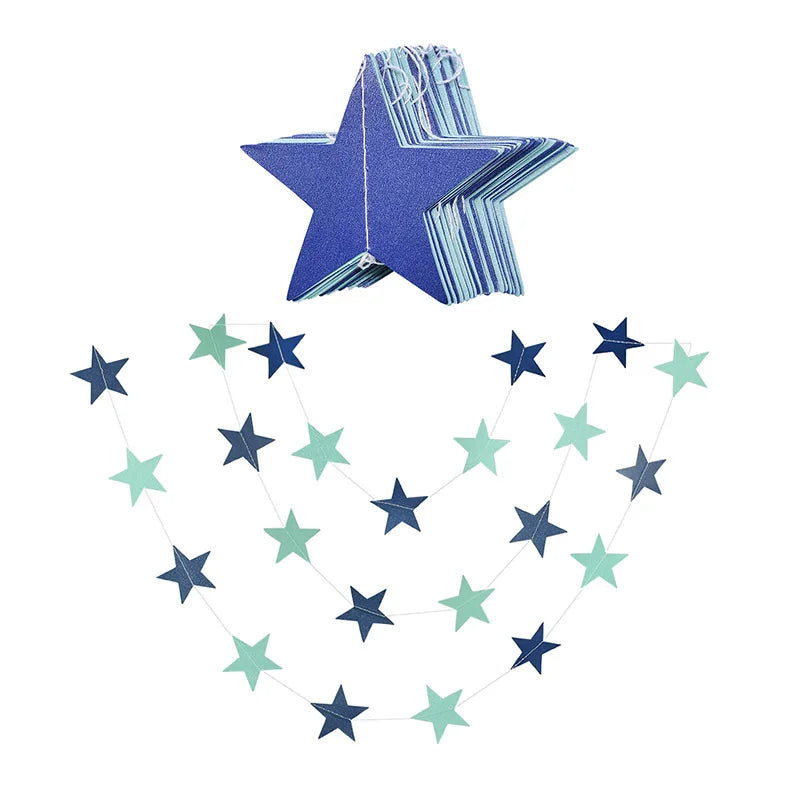 guirlande étoiles or argent blanc festives anniversaire noël mariage décoration chambre enfants métalliques brillantes