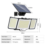 lampe solaire détecteur mouvement 348 led moderne étanche ip65 abs noir blanc télécommande clips