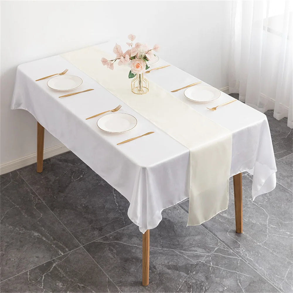 nappe satinée table fête blanc rouge rose anniversaire mariage baptême noël saint valentin
