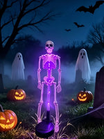 éclairage solaire squelette violet orange halloween jardin moderne translucide led allée festive