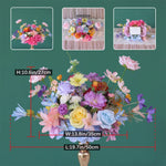 décoration intérieure bouquet artificiel rose jaune bleu violet blanc floral vase champêtre