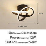 luminaire moderne led noir blanc doré abstrait spirale fixe contemporain opaque semi encastré