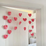 guirlande décorative porte fenêtre rose feutrine bows étoiles enfantin doux transparent fixations filsSuspension