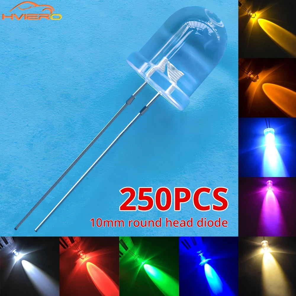 Diodes led bleu vert rouge jaune blanc rose violet orange 10mm ultra lumineuses modernes