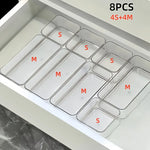organiseur tiroir transparent moderne réutilisable plastique pet compartiments différents tailles xl