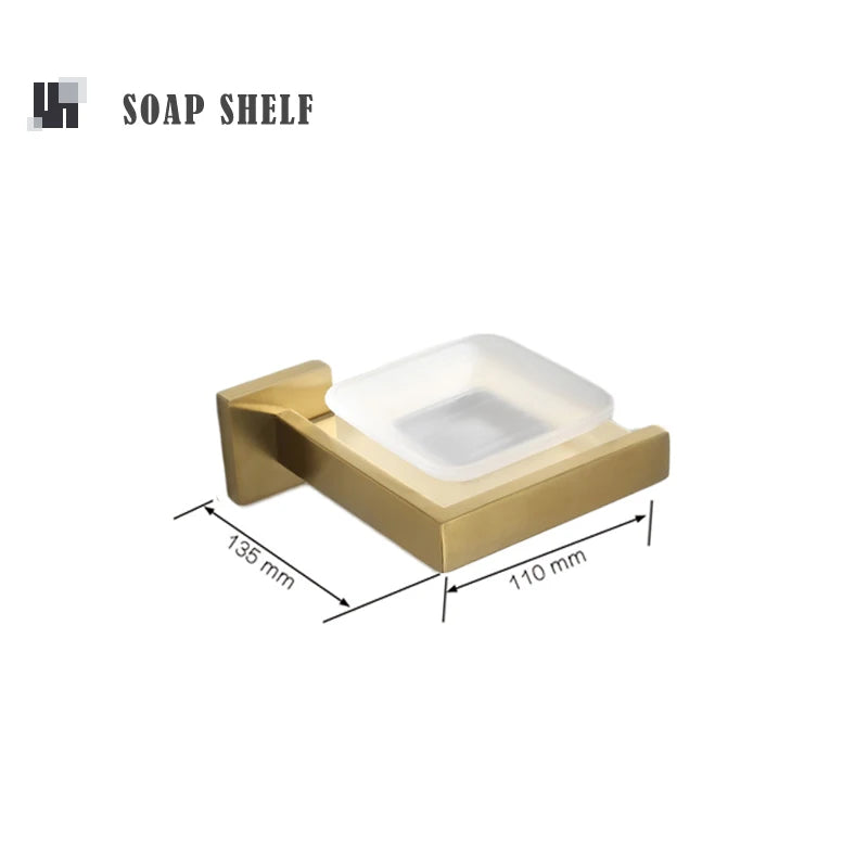 accessoires salle bain doré moderne porte serviettes support papier toilette porte savon vis montage