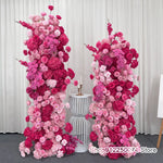 décoration mariage romantique roses artificielles colonnes florales bienvenue panel bienvenue