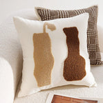 taies d'oreiller patchwork contemporain coussin carré blanc noir marron géométrique arrondi non toxique respectueux