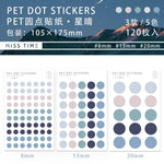 sticker rond minimaliste bleu rose gris blanc adhésif decoration journal 120pcs moderne unitaire
