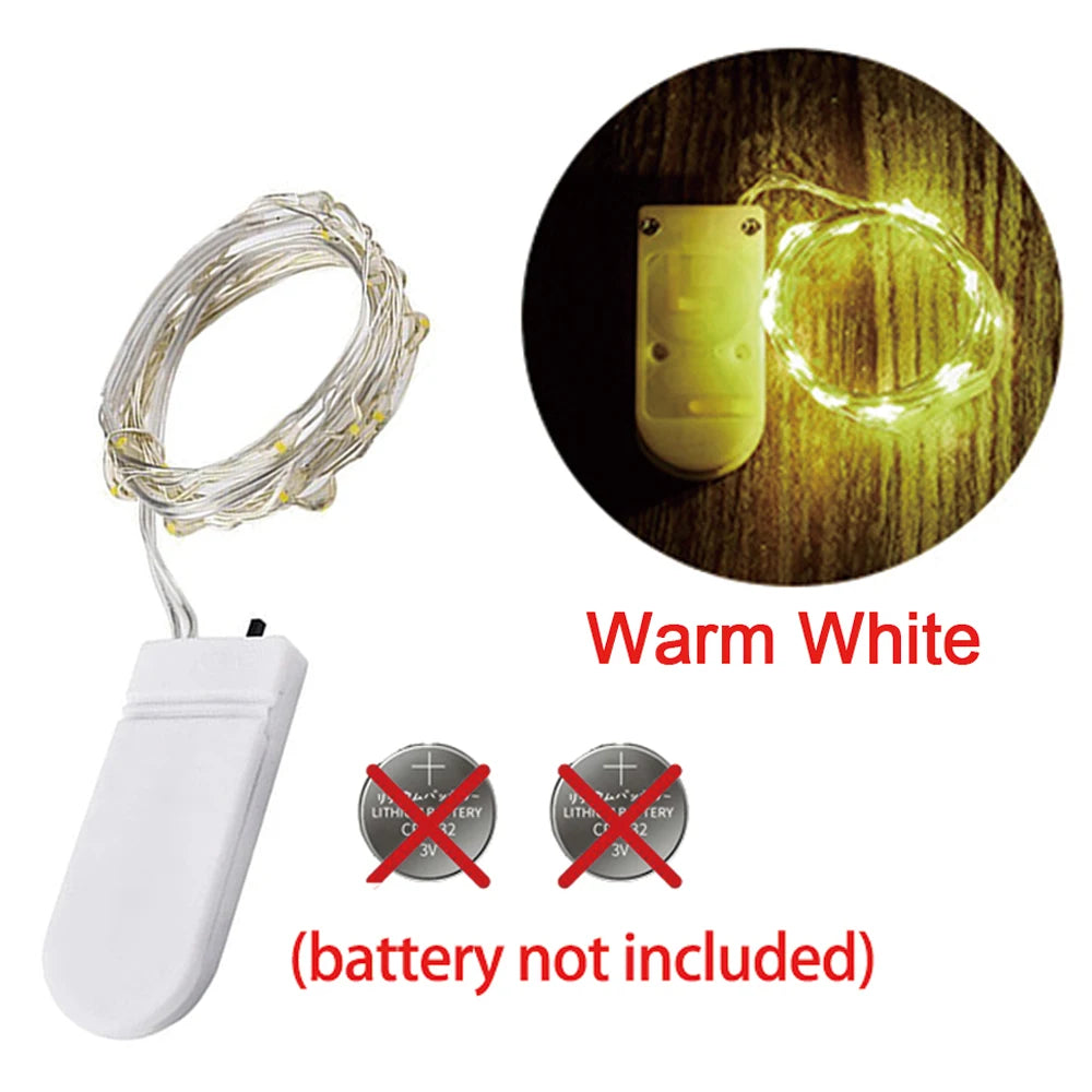 guirlande lumineuse led fil cuivre décoration fête mariage noël lampe nuit intérieur extérieur blanc