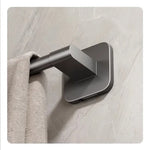porte serviettes mural gris lisse adhésif moderne salle bain serviettes self contained