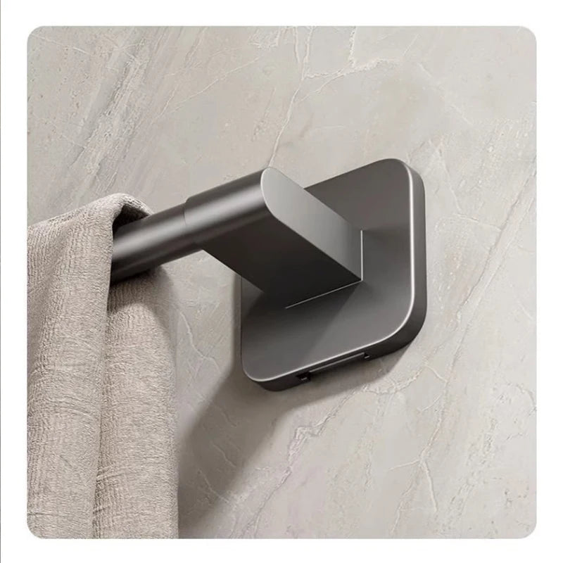 porte serviettes mural gris lisse adhésif moderne salle bain serviettes self contained