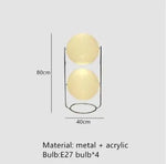 lampe sol moderne sphères translucides blanc câble électrique interrupteur tactile 16 20w led 10