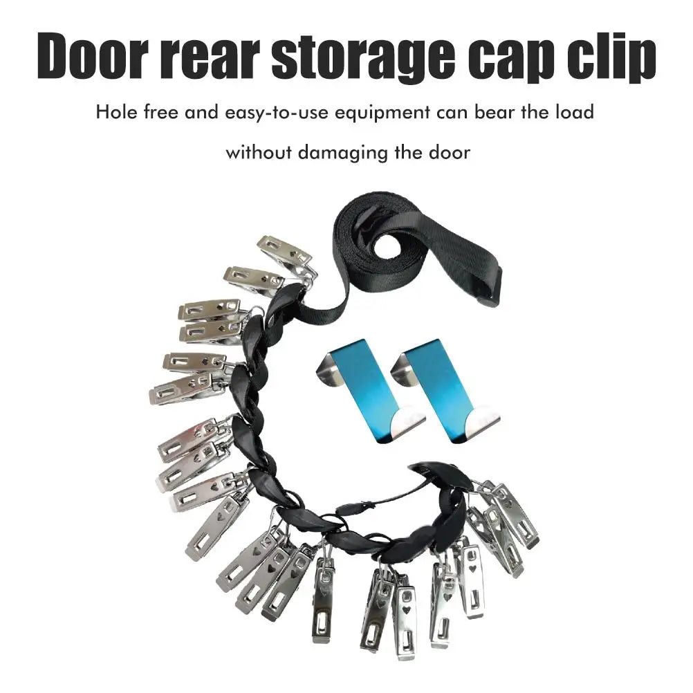 organisateur suspendu chapeaux casquettes storage 20 places clips tressé ruban réglable utilitaire