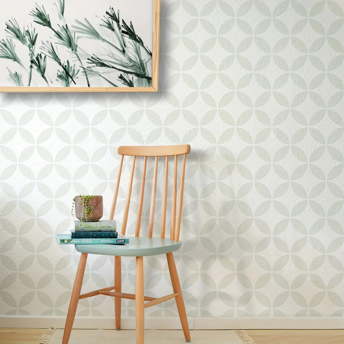 sticker decoratif geometrique moderne gris clair stickers deco minimaliste cercles superposes 30cm