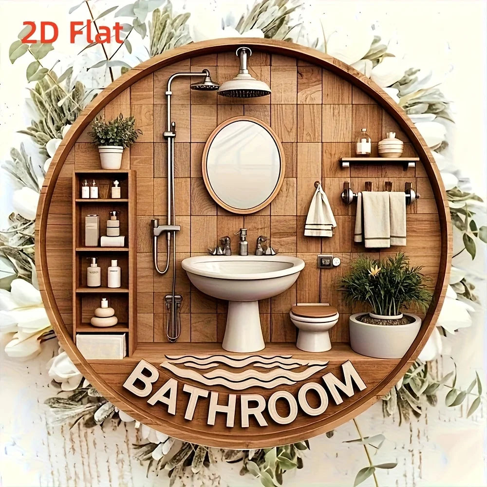 plaque decorative salle bain bois naturel moderne 20cm bathroom blanc minimaliste