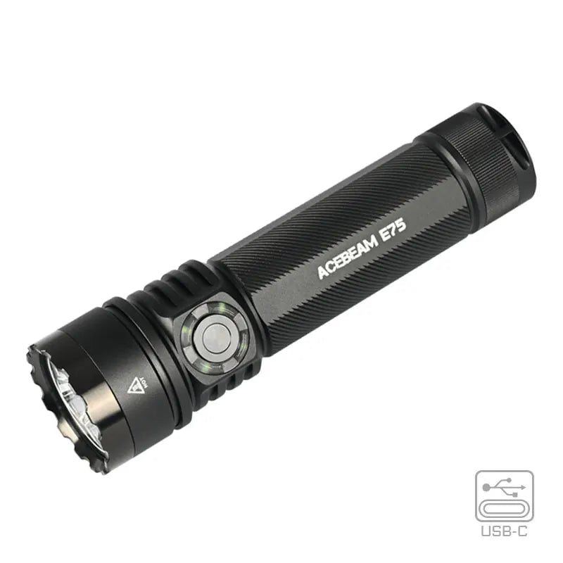 lampe poche rechargeable led noire 30w intense stroboscope auto défense texturée moderne