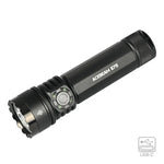 lampe poche rechargeable led noire 30w intense stroboscope auto défense texturée moderne