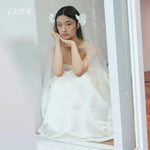 voile mariée deux couches transparent classique minimaliste polyestère blanc crème