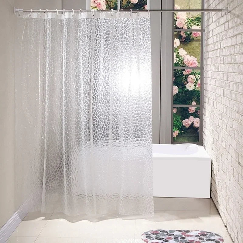 rideau douche transparent moderne texture géométrique respectueux environnement 180x180cm opacité