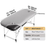 housses protection table massage lit spa coton polyester gris blanc élastiques professionnel minimaliste