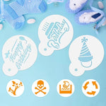 stencils cuisine blanc motifs célébration moderne adhésif anniversaire décoration murale peinture main