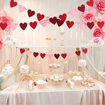 guirlande coeurs feutre rouge rose blanc decoration saint valentin anniversaire mariage festif