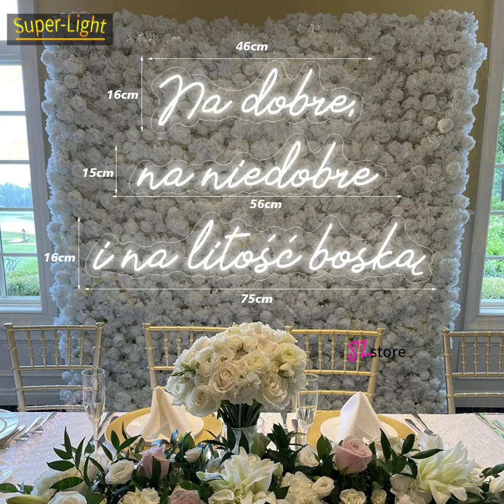 Néon LED pour mariage avec message personnalisé en lumière naturelle