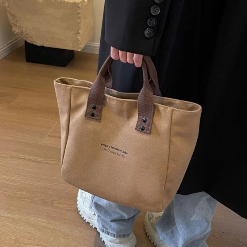sac main femme noir beige polyester toile détachable moderne casual