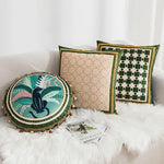 housse coussin velours motif végétal bohème chic carré decoratif voiture maison