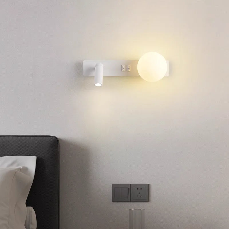 applique murale moderne lampe chevet led noire blanche minimaliste éclairage intérieur salon