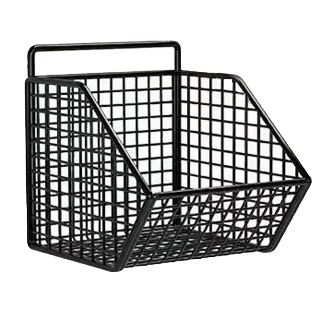 organisateur mural industriel compartiments métallique noir bleu grille minimaliste adhésif épices condiments cuisine