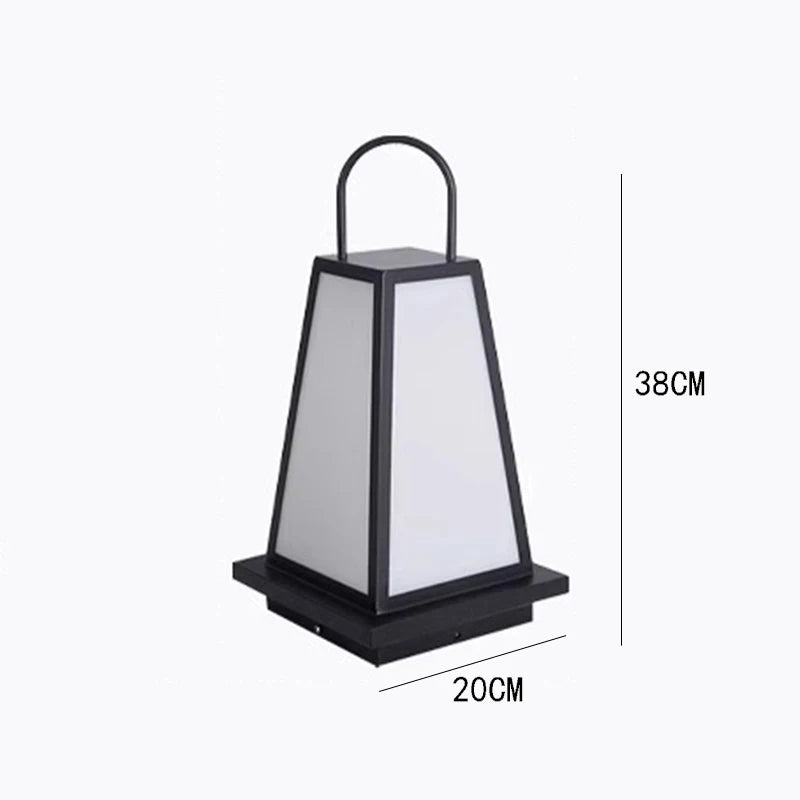 lanterne extérieure solaire led noir classique ip65 abs papier plissé rustique anneau métallique