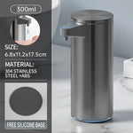 distributeur savon automatique gris métallisé lisse moderne minimaliste mousse liquide