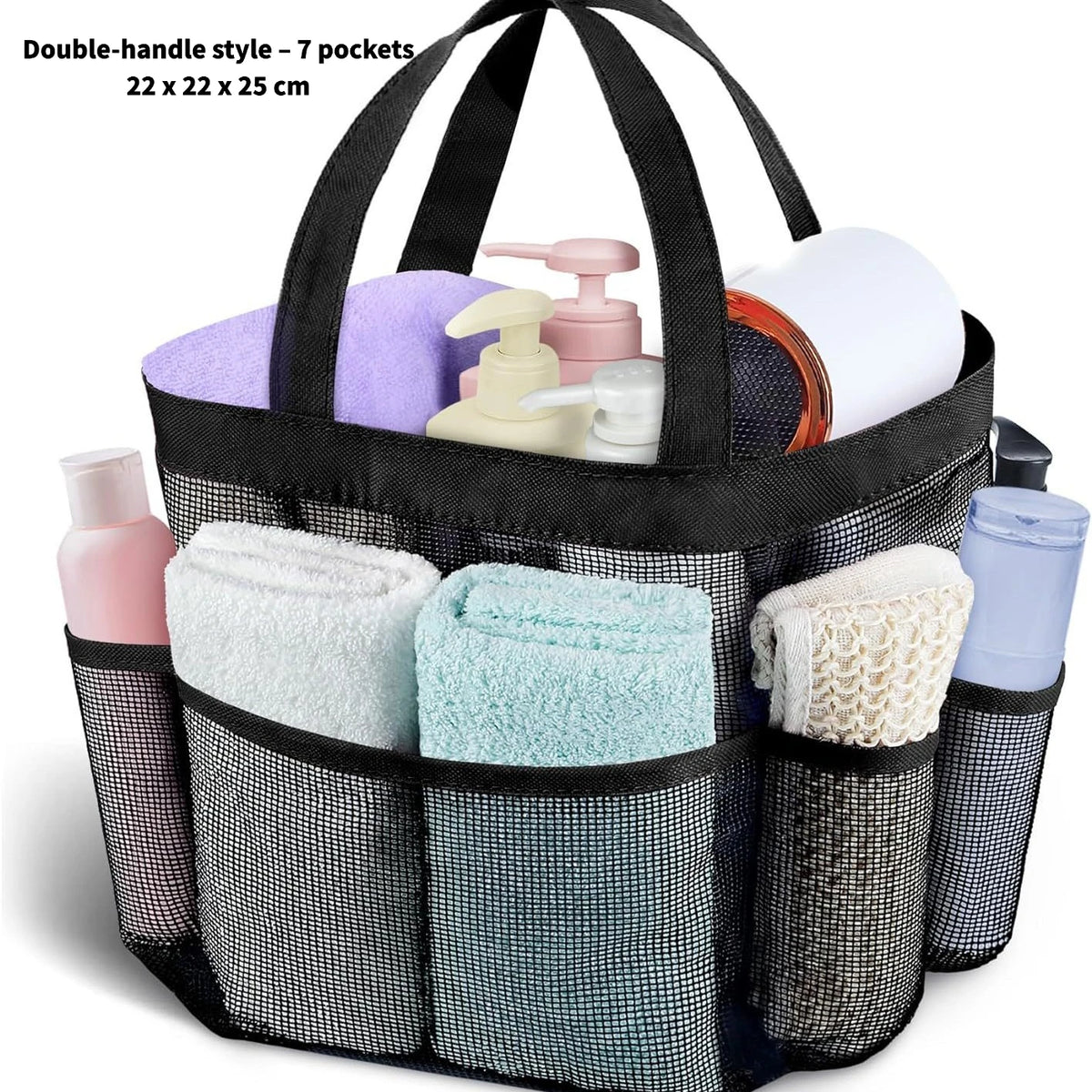 Sac douche maille rose réutilisable cordon serrage rapide respirant voyage gym