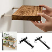 étagère murale invisible bois grain moderne supports métalliques cachés minimaliste rangement élégant facile