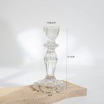 bougeoir verre classique transparent gravé décoration maison bougie aromathérapie ornement table