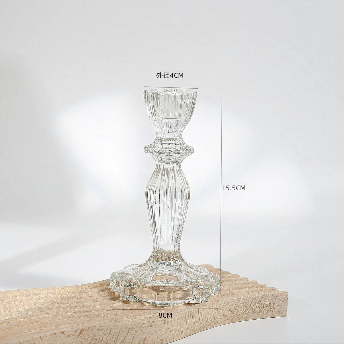 bougeoir verre classique transparent gravé décoration maison bougie aromathérapie ornement table