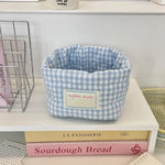 panier rangement rose clair bleu clair jaune clair marron clair carreaux blancs minimaliste imperméable