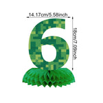 numéros table vert pixelisé moderne fête anniversaire enfant baptême événement révélation sexe retour école