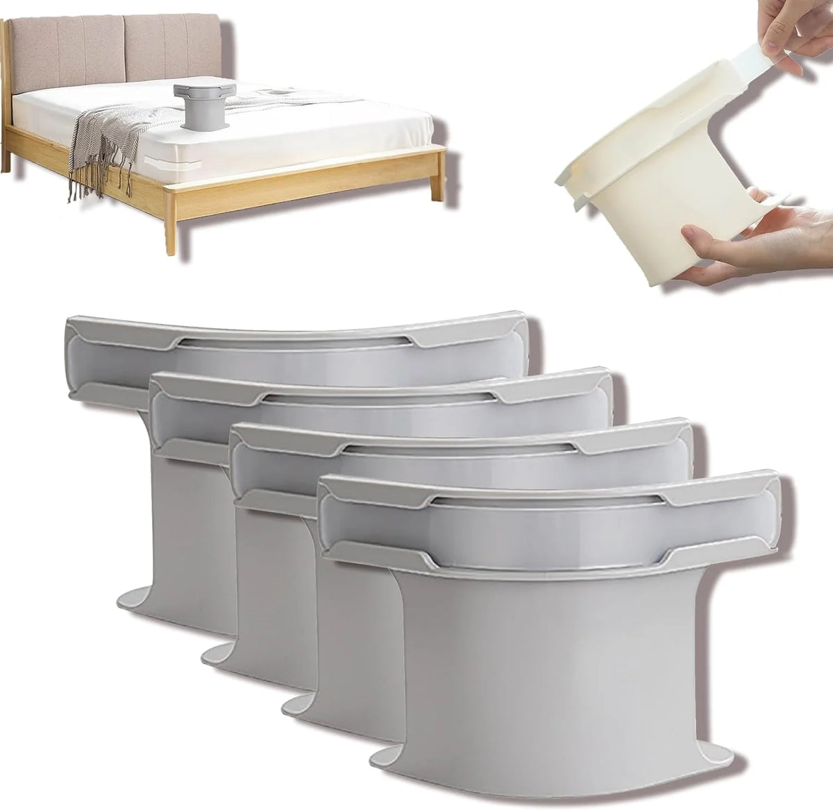 fixateurs drap adhésifs gris blanc modernes sans motif pièces bandes adhésives incluses sécurité lit