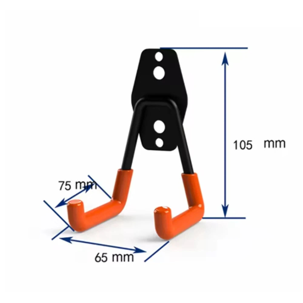 crochet mural robuste noir orange moderne utilisation multiple garage organisation outils jardinSuspension