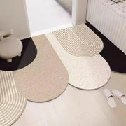 tapis sol moderne beige noir gris floral antidérapant intérieur decoration minimaliste
