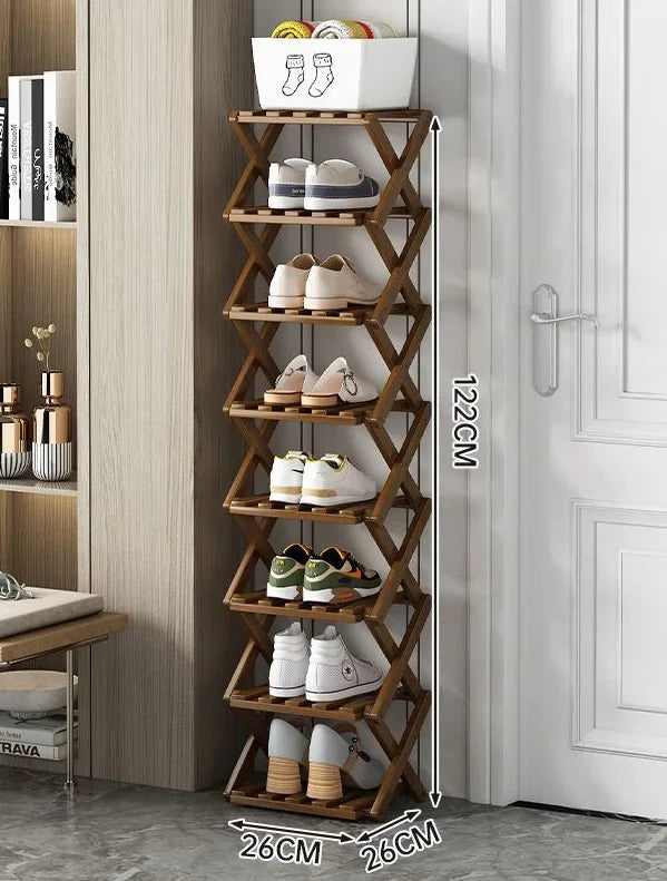 étagère pliante chaussures bois naturel moderne rangement entrée sans installationversible