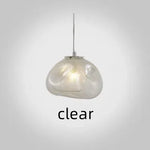 suspension lumineuse pendentif verre transparent organique contemporain 20cm 25cm 30cm 35cm 40cm