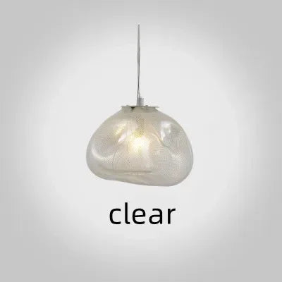 suspension lumineuse pendentif verre transparent organique contemporain 20cm 25cm 30cm 35cm 40cm