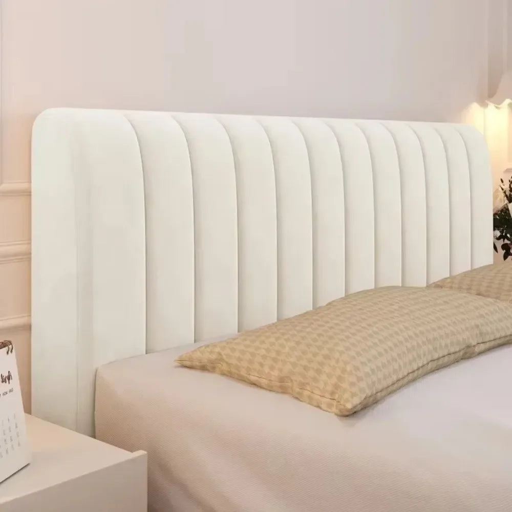 housse tête lit velours solide couleur beige clair moderne usage quatre saisons lavable
