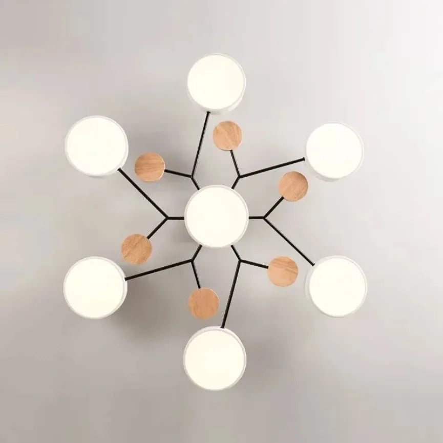 lampe moderne blanc bois naturel abatjour acrylique scandinave éclairage intérieur semi encastré led