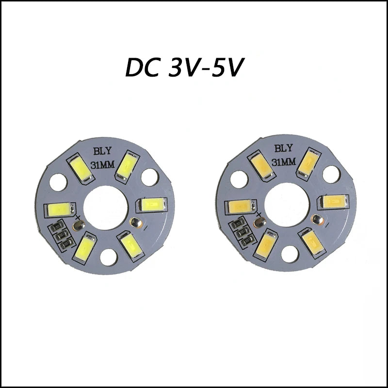 ampoules led rondes lumière chaude blanche 5v certifiées 31mm six leds industrielle technique