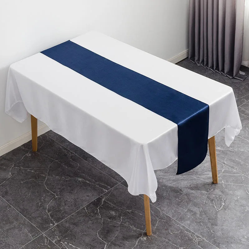 nappes tables chemins table polyester couleur blanche moderne épures sans motif 11x108 pouces Bordeaux